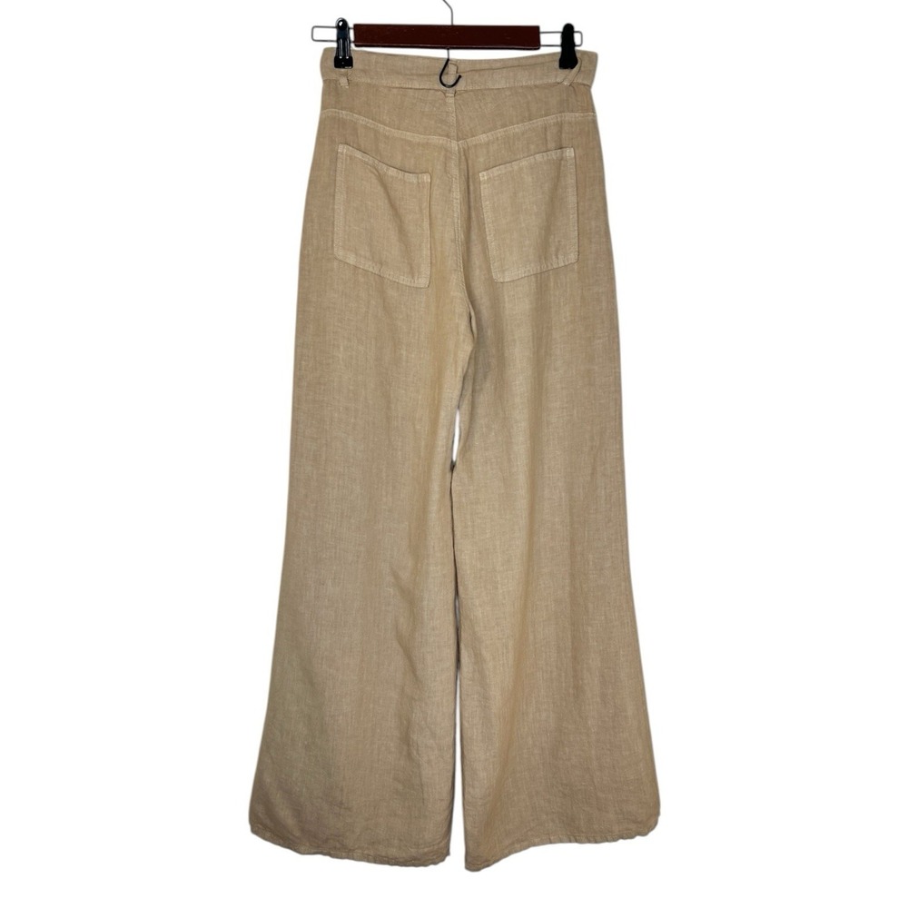 Enza Costa 100% French Linen High Waist Wide Leg Pant Trousers 1 Women's Small - Picture 6 of 14